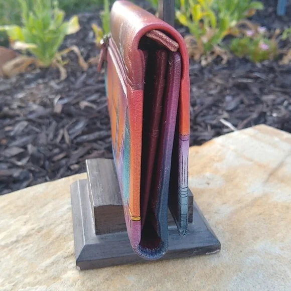 Anuschka London Sunset Handpainted  Leather Wallet - Picture 10 of 12